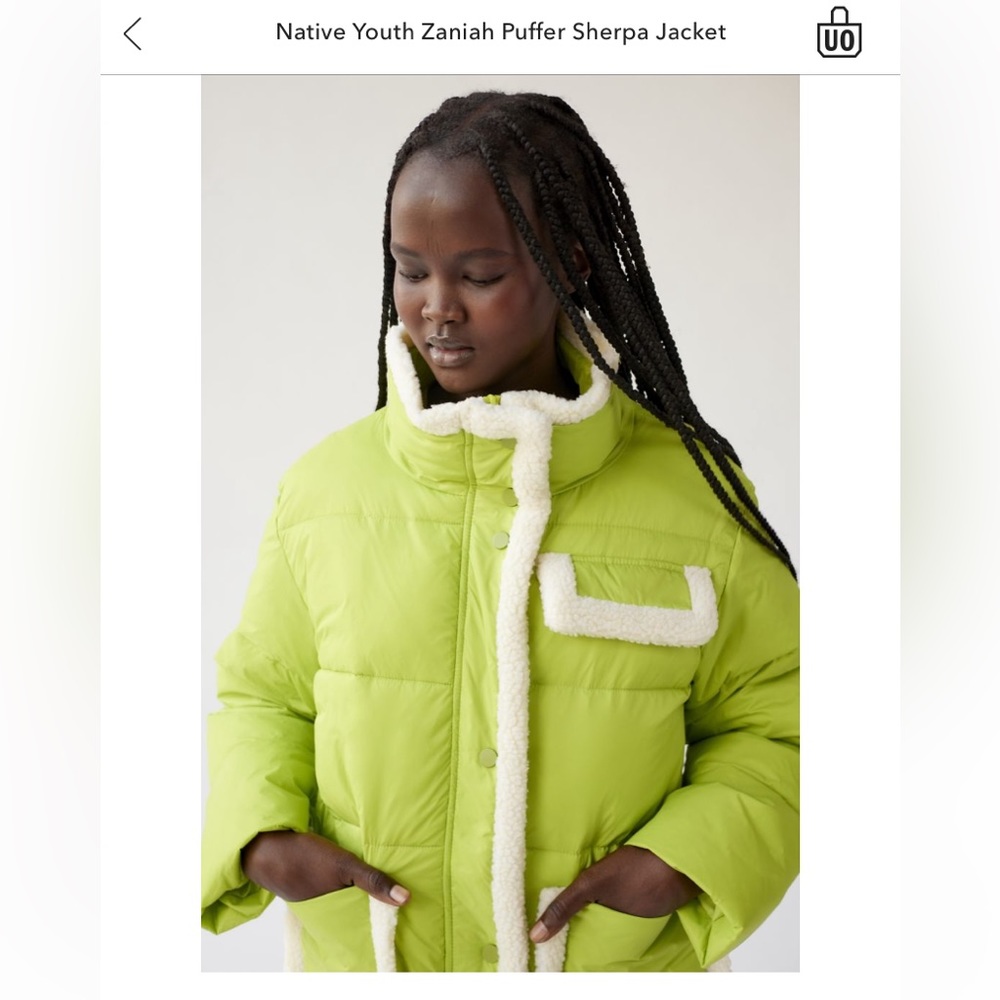 Urban Outfitters Green/ Sherpa detailing winter coat